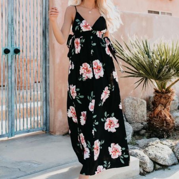 hibiscus maxi dress